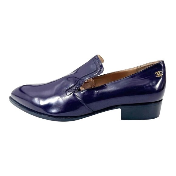 Chanel Loafers Purple – Glazed Calfskin Pre-Fall 2015 Karl Lagerfeld EU 38 - Picture 1 of 7